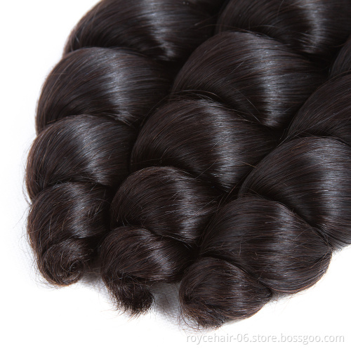 Free Sample Wholesale Price Real Unprocessed Raw Virgin Brazilian Hair Loose Wave Bundles with Frontal Closure in China